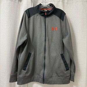 Under Armour Men's Loose Fit Full-Zip Jacket Gray With Black Size XL Outdoor's